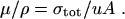 $\mu/\rho= \sigma_{\rm tot}/uA ~.$